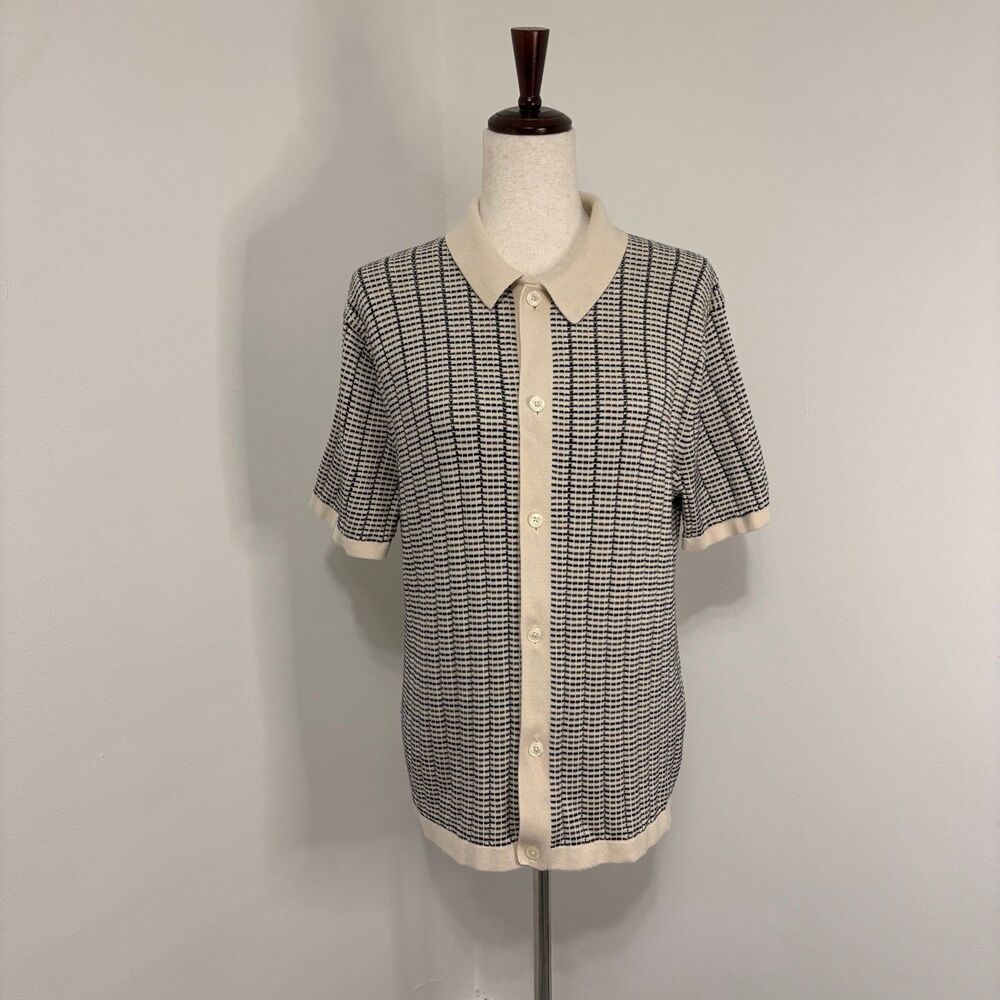 Madewell Short Sleeve Knit Polo Shirt Sz S 100% Cotton